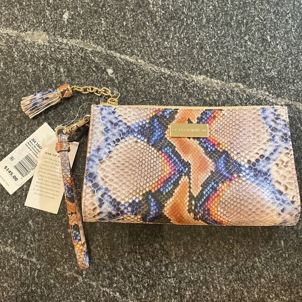 BRAHMIN MILLIE WRISTLET Multi Eliasson Genuine Leather